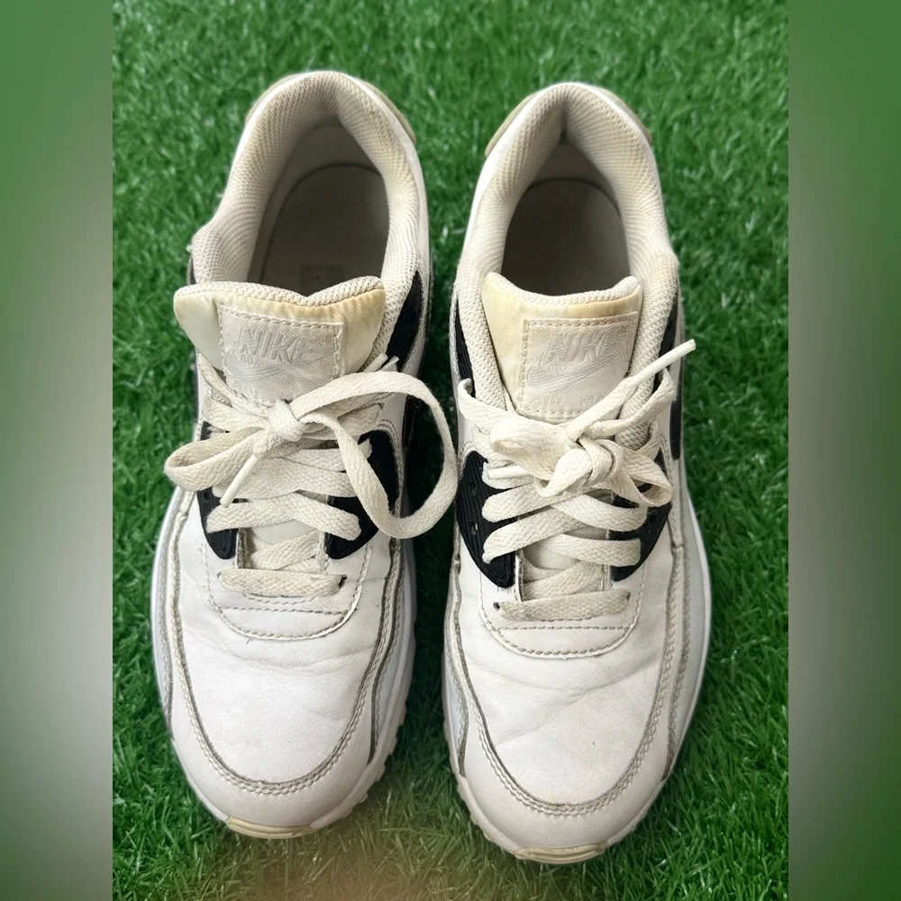 AIR MAX 90 LTR (GS) preschool – White/Black-pr Platinum-white Size 6Y‎